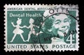 Stamp printed in the USA shows Children, Dental Health