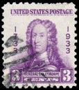 Stamp printed in USA shows General James Oglethorpe