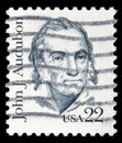 Stamp printed in USA shows John J. Audubon
