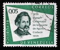 Stamp printed in Venezuela shows Centenary of the death of Agustin Codazzi