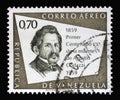 Stamp printed in Venezuela shows Centenary of the death of Agustin Codazzi