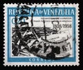 Stamp printed in Venezuela shows Gazeta de Caracas newspapers