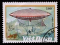 Stamp printed by Vietnam shows air-balloon