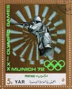 Stamp printed in Yemen Arab Republic shows sport Shooting, Olympics in Munich