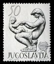 Stamp printed in Yugoslavia shows The 15th Anniversary of the UNICEF,