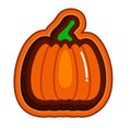 Stamp pumpkin logo flat style. Royalty Free Stock Photo