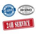 24h service stamp set vector illustration on a white background Royalty Free Stock Photo