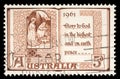 Stamp shows The Holy Virgin Mary and baby Jesus
