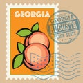 Stamp or sign with the name and map of Georgia, United States Royalty Free Stock Photo