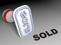 Stamp SOLD - 3D rendering Royalty Free Stock Photo