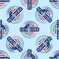 Stamp with the Statue of Liberty and New York Royalty Free Stock Photo