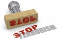 Stamp Stop Terrorism - 3D Royalty Free Stock Photo