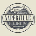 Stamp or tag with text Welcome to Naperville, Illinois Royalty Free Stock Photo