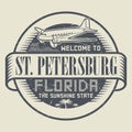 Stamp or tag with text Welcome to St. Petersburg, Florida