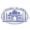 Stamp with Taj Mahal palace, visit India