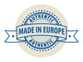 Stamp with the text Authentic, Made in Europe