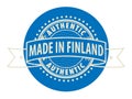 Stamp with the text Authentic, Made in Finland