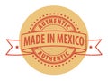 Stamp with the text Authentic, Made in Mexico Royalty Free Stock Photo