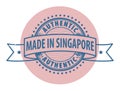 Stamp with the text Authentic, Made in Singapore