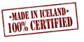 Made in Iceland one hundred percent certified