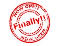 Now open finally Royalty Free Stock Photo