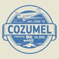 Stamp with the text Welcome to Cozumel, Paradise island