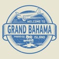 Stamp with the text Welcome to Grand Bahama, Paradise island