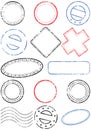 Stamp vector illustration set