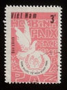 Stamp of Vietnam shows dove of peace