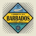 Stamp or vintage emblem text Barbados, Discover the World Royalty Free Stock Photo