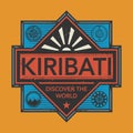 Stamp or vintage emblem with text Kiribati, Discover the World