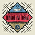 Stamp or vintage emblem text Trinidad and Tobago, Discover the W