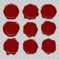 Stamp wax seal vector icons set Royalty Free Stock Photo