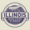 Stamp Welcome to Illinois, United States
