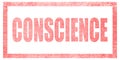 Stamp on a white background, isolated. Lettering or text: CONSCIENCE