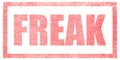 Stamp on a white background, isolated. Lettering or text: FREAK Royalty Free Stock Photo