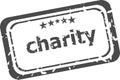 Stamp with word Charity, grunge style, on white background Royalty Free Stock Photo