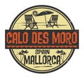 Stamp with words Calo Des Moro, Mallorca written inside