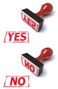 Stamp Yes No 3d Rendering