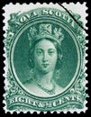 Stamp with a youthful portrait of Queen Victoria Royalty Free Stock Photo