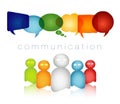 Isolated speech bubble rainbow colors. Crowd speaks. Communication text. Network concept. Group of people talking. Social network