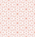 Luxury seamless geometric stars vector pattern in coral tones