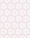 Geometric allover pink dotted hexagons seamless pattern with white background