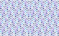 Bright blue and violet small leaves vector seamless pattern with chevron look
