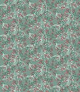 Festive Seamless vector pattern repeat with a green floral fantasy