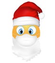 Emoji emoticon cute Santa Claus wearing medical mask. 3d illustration. Funny emoticon. Coronavirus outbreak protection concept. Me