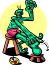 Ugly gross Monster cleaning his feet Royalty Free Stock Photo