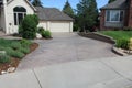 stamped and colored concrete driveway