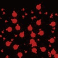 Stamped dot spread red color on black background by program computer, Abstract art rough texture artwork. Contemporary arts,