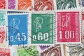 Stamped old French stamps Royalty Free Stock Photo